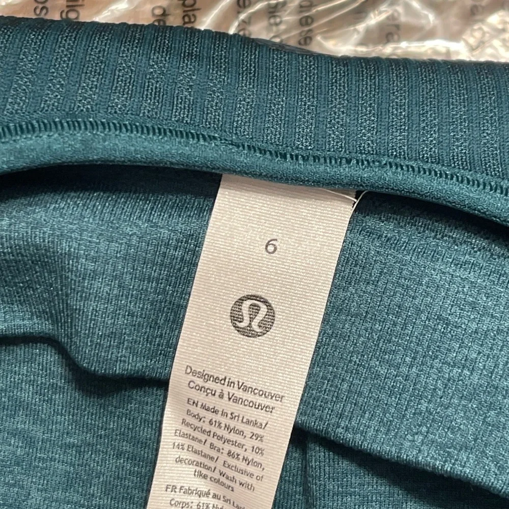 Lululemon ebb to street tank 6 scoop neck storm teal green nwt